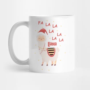 Fa La La La Llama Christmas Lights Snowflakes Mug